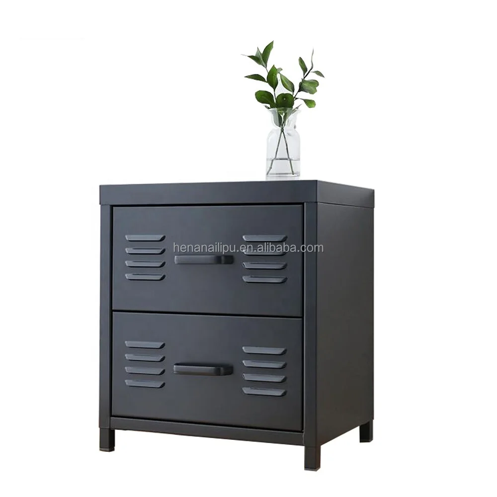 

Top quality 2 drawers steel cupboard bedroom modern nightstand