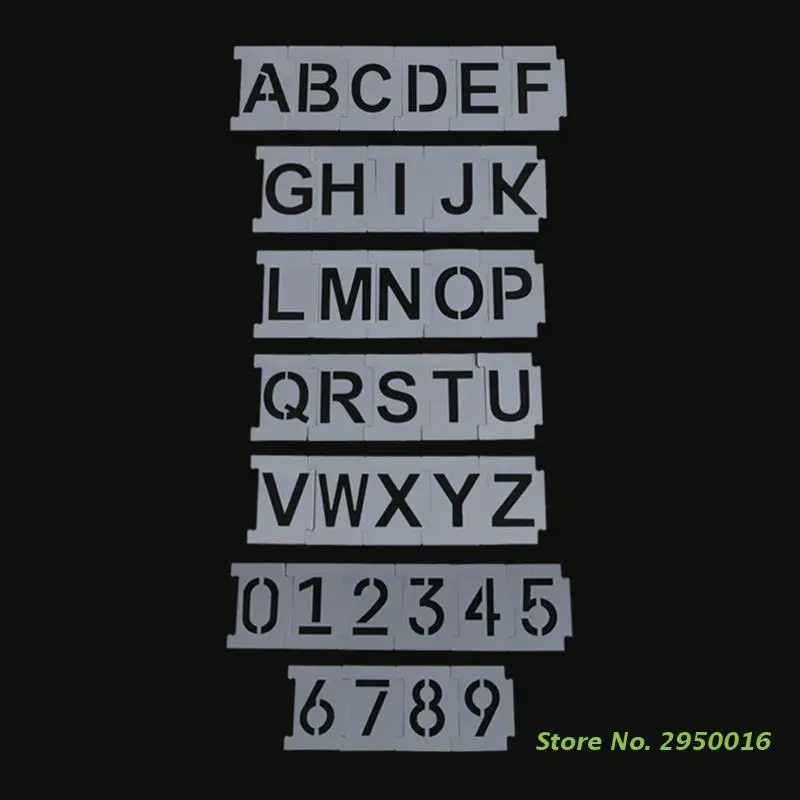 

Practical Alphabet Templates Number Parking Lot Stencil Washable for Address Scrapbook Handbook Album Card Fun DIY Tool
