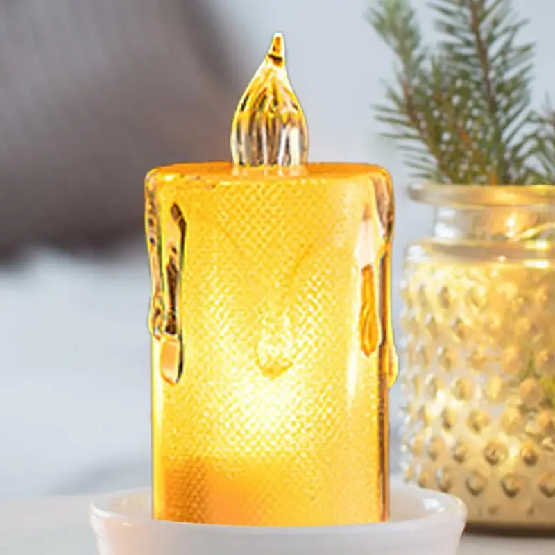 Свеча на батарейках хрустальная светодиодная чайная свеча 24X мигающая маленькая