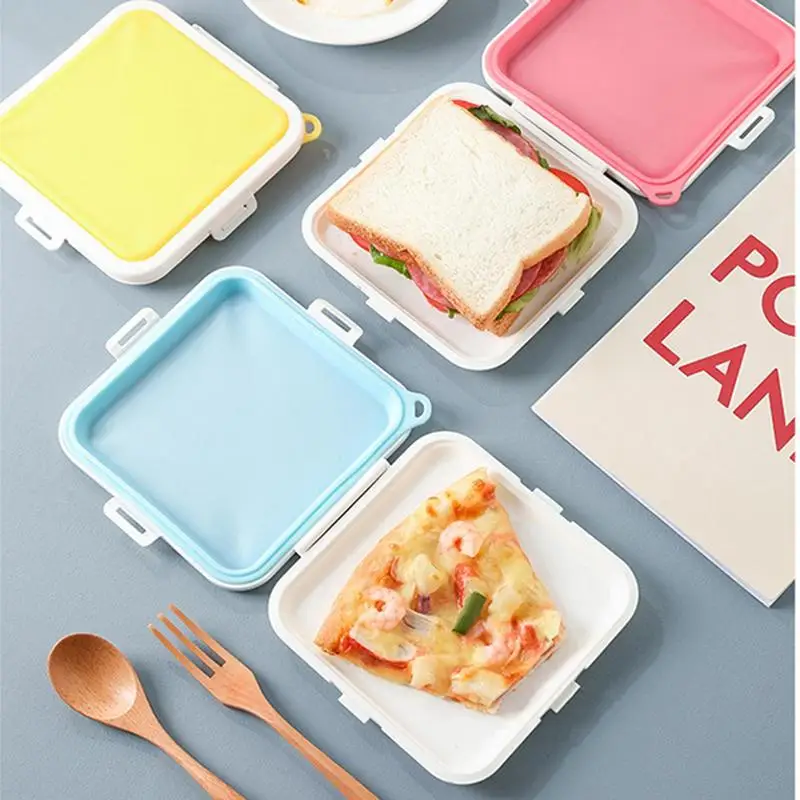 

Kids Sandwich Container Healthy Reusable Sandwich Containers With Snap And Lid Design Portable Lunch Box For Fruit Sandwich Brea