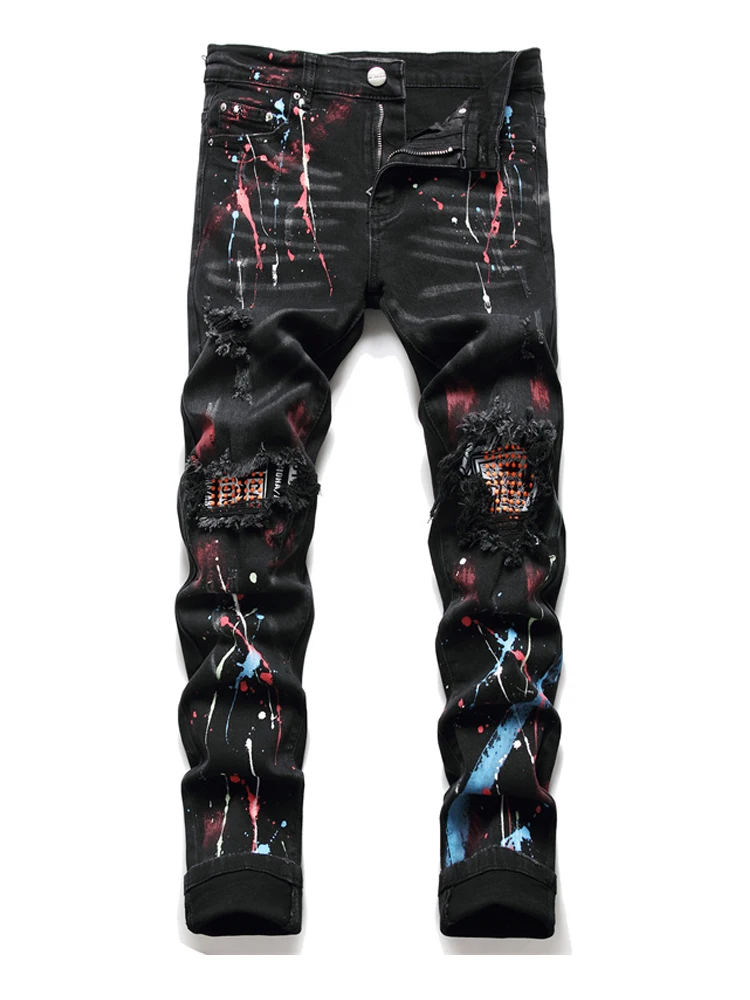 Jeans Shorts Men Japanese Hole Design 