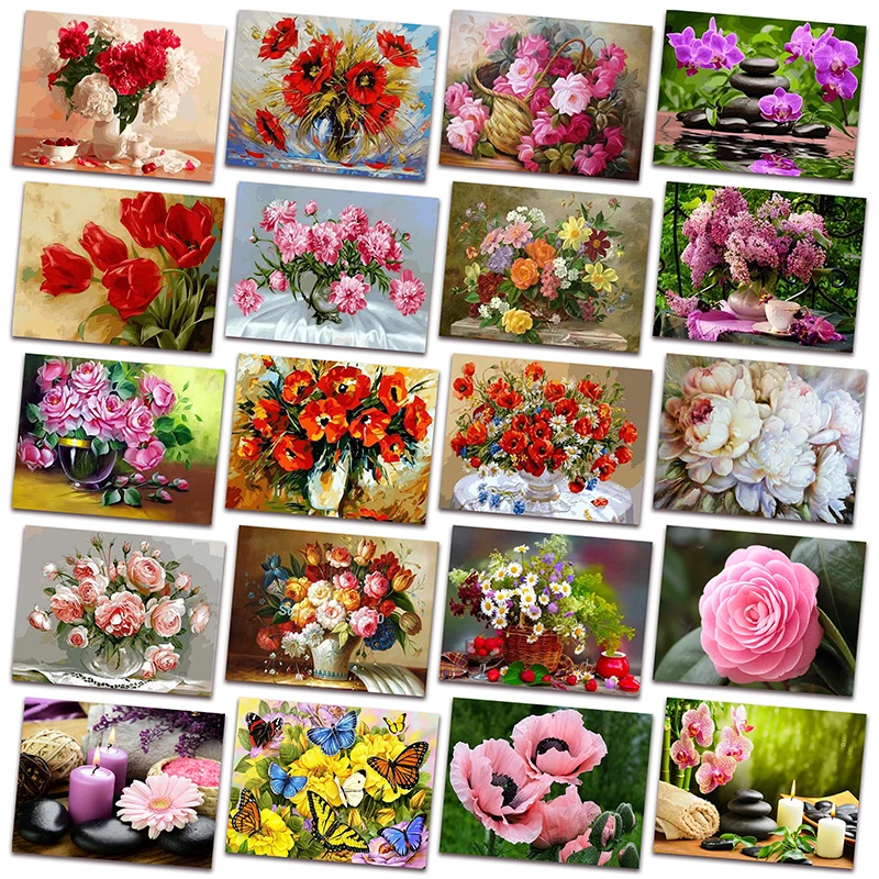 

New Full Diamond embroidery mosaic Flowers basket vase peony 5D Diamond painting Home decor Begonia Lily lotus cross stitch X011
