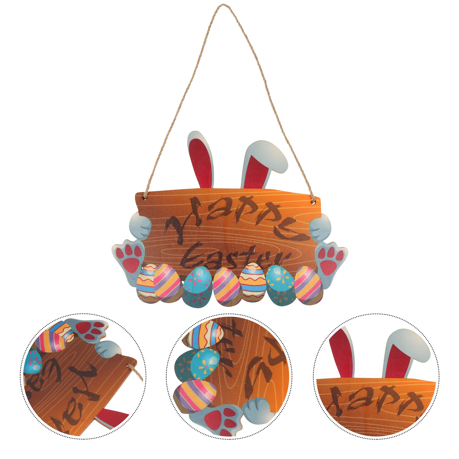 

Easter Door Sign Plaque Wooden Hanging Happy Bunny Signs Wall Pendant Hanger Front Decoration Plaques Welcome Decorations Egg