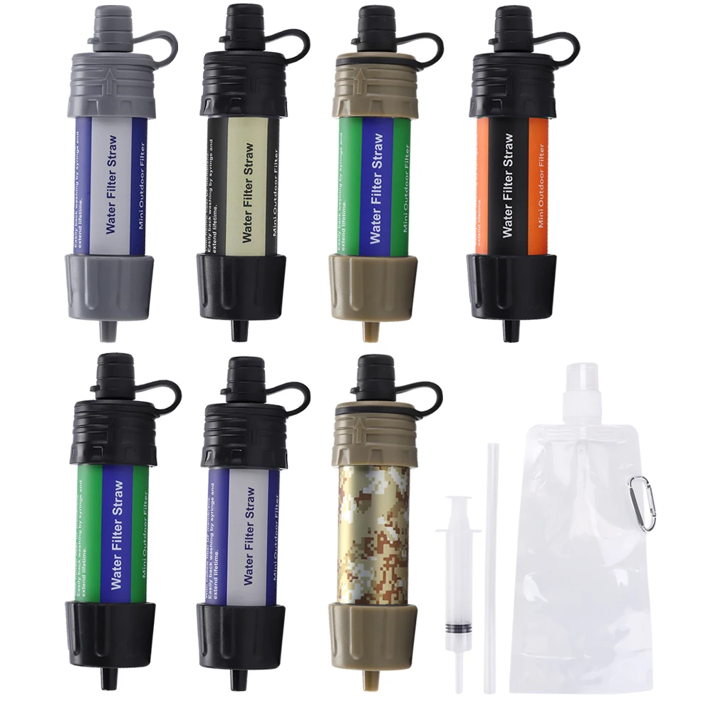 Camping Water Filter Straw Water Purifier Filtration System Portable Drinking Filtration Outdoor Emergency Survival Tools