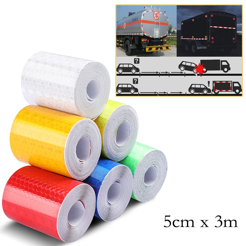 

5cmx3m Bike Body Reflective Safety Stickers Reflective Safety Warning Conspicuity Tape Film Sticker Strip Bicycle Accessories