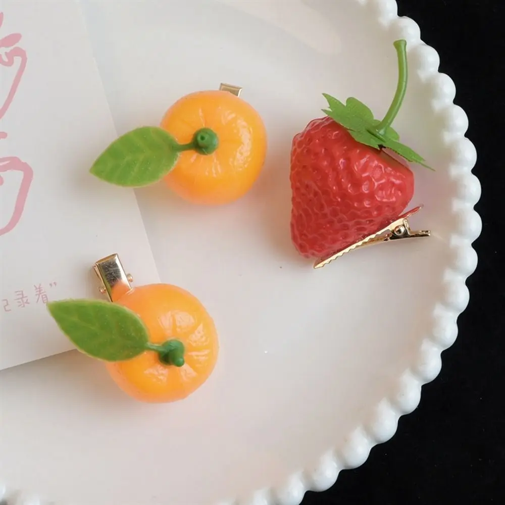 

Funny Simulation Food Hairpin Strawberry Orange Creative Personality Cute Hair Clip Headwear Duckbill Clips Hair Accessories