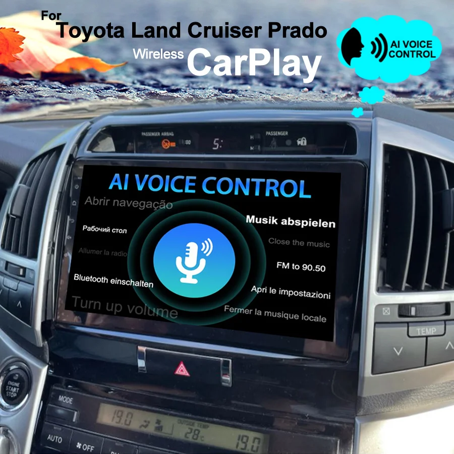 Автомагнитола 2DIN 128 ГБ для Toyota Land Cruiser 200 LC200 2012-2008 CarPlay стерео GPS мультимедийный