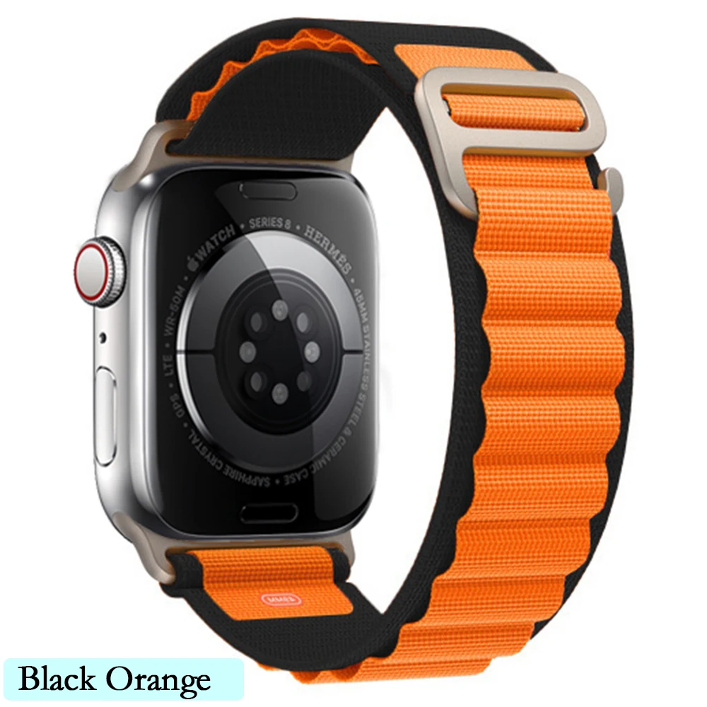 Фото Ремешок Alpine для Apple Watch Band 49 мм 45 мм 41 мм 44 мм 40 мм, нейлоновый браслет для наручных часов iWatch Series 3 4 5 SE 6 7 8 Ultra №3