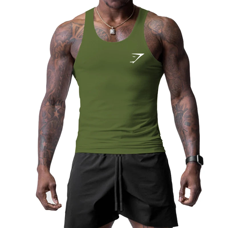 

Summer New Men's Casual Tank Top Outdoor Sports Fitness Solid Color Sleeveless Brand High Quality Top Vest Men's