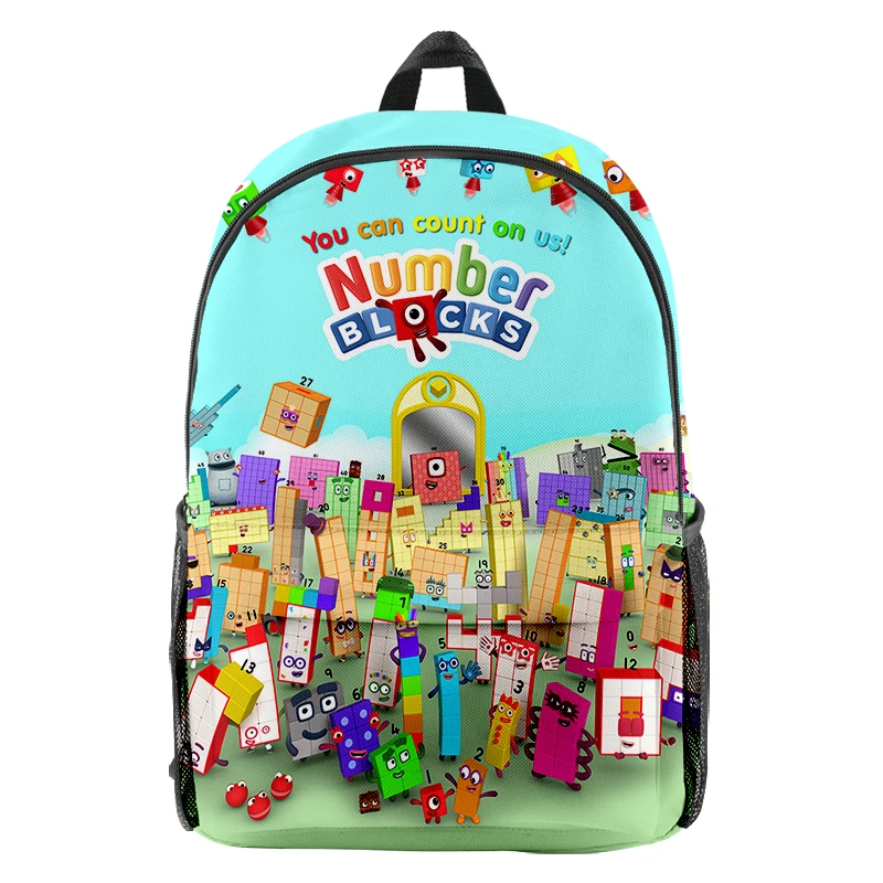 

Kids Numberblocks Backpacks Children Cartoon 3D Printing School Bags Students Bookbag boys girls Knapsacks Notebook Mochila gift