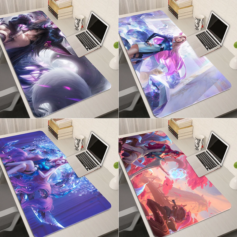 

Ahri League of Legends Mouse Pad Large Gamer Pc Computer Keyboard Nonslip Sexy Anime Mousepad Gaming Room Accessories Kawaii Mat