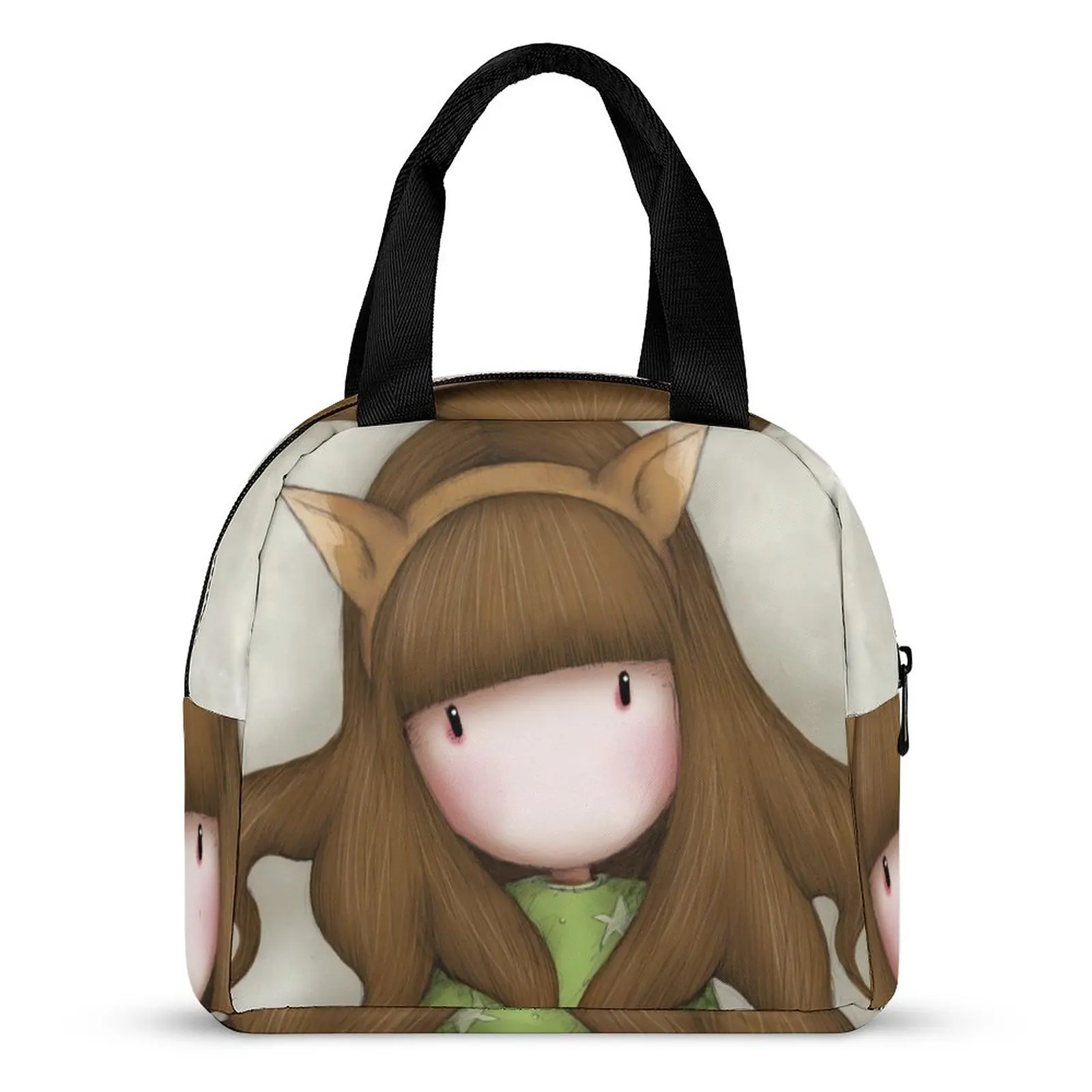 

Kawaii Santoro Gorjuss Lunch Bag The Fox Print Fashion Lunch Box Travel Portable Cooler Bag Graphic Design Thermal Tote Handbags