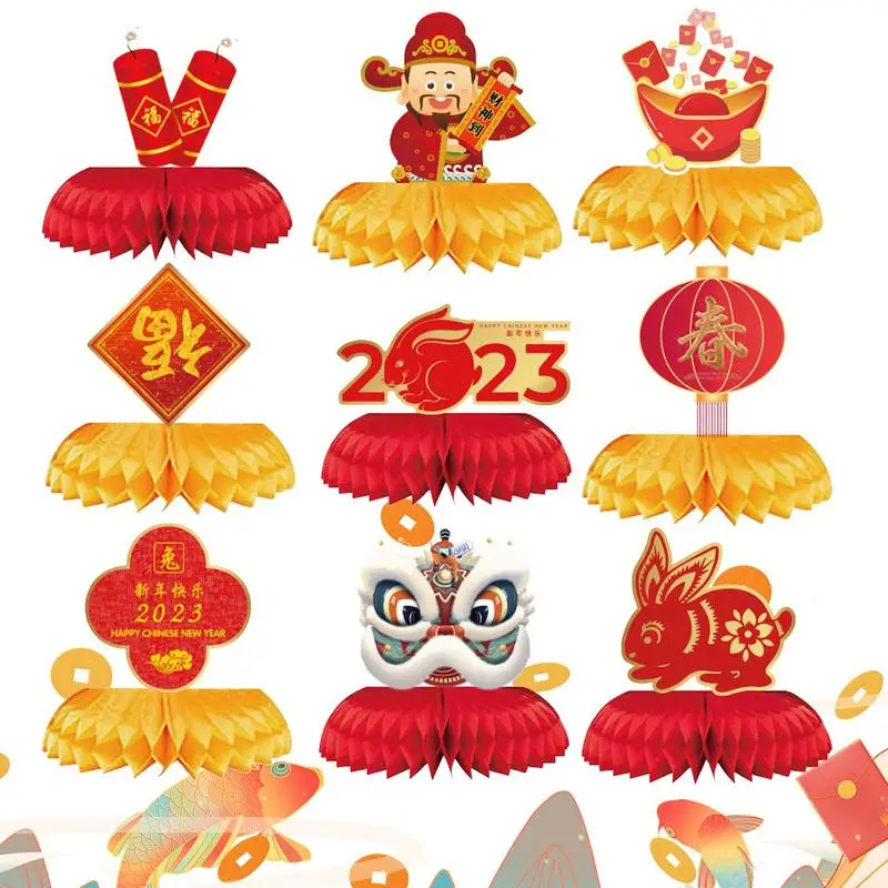 

Chinese New Year Centerpiece Honeycomb Chinese Spring Festival Table Topper Honeycomb Decor Happy New Year Red Table Topper For