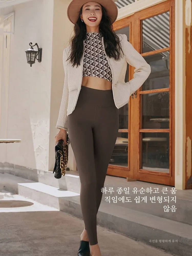 And Mu a D2u327 шлифовка тонкий бархат теплый крой трехмерные бедра с высокой талией