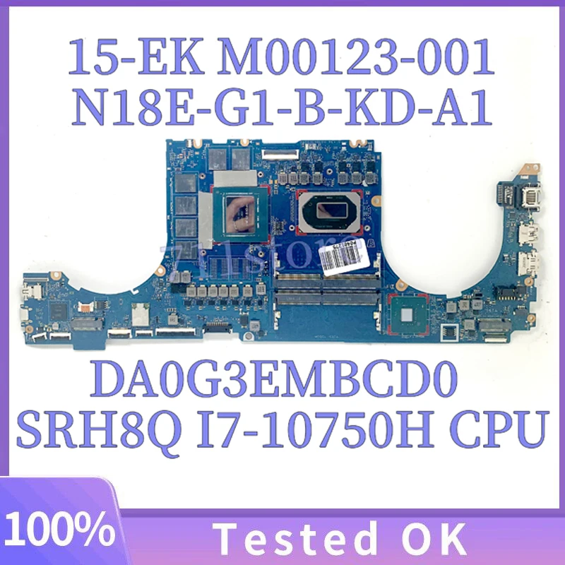 

M00123-001 M00123-501 M00123-601 For HP 15-EK With SRH8Q I7-10750H CPU Laptop Motherboard N18E-G1-B-KD-A1 100%Tested DA0G3EMBCD0