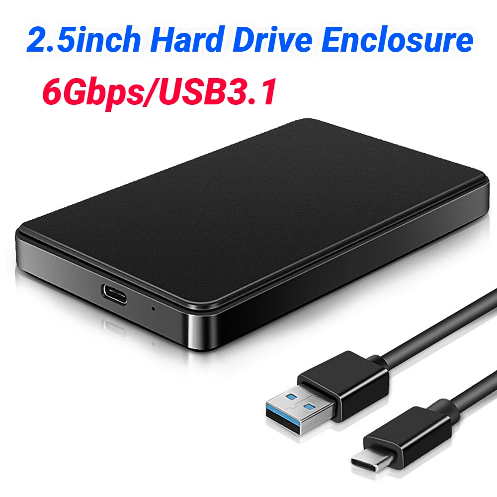 

2,5 ''Type-C USB3.1 SATA Мобильный жесткий диск, скорость передачи 6 Гбит/с, внешний твердотельный накопитель SSD, внешний жесткий диск с кабелем, портат...