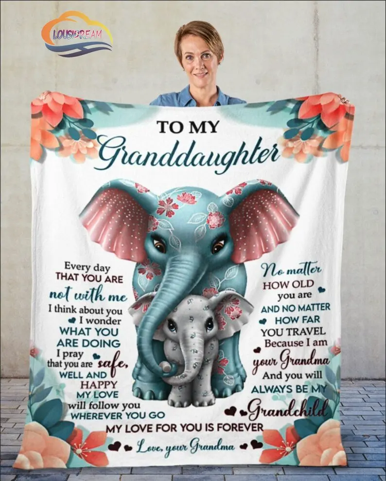 

Grandma to Granddaughter blanket- To my daughter - To my Mom gift Blanket Custom Christmas gift flannel blanket Warm bedspread