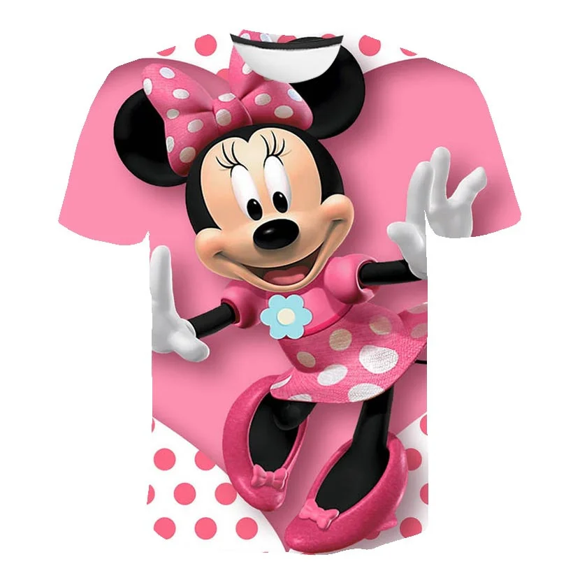 

Cartoon Disney Mickey Mouse T Shirts Costumes Girls 2022 The New Summer Tops Tees Clothes Fashion Short Sleeves Casual Tee-Shirt
