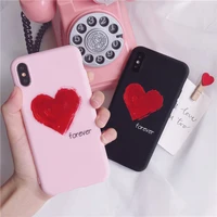korean red love heart phone case for iphone 12 11 pro max 12mini x xr xs max 11 13 pro 7 8 puls cases soft silicone cover funda