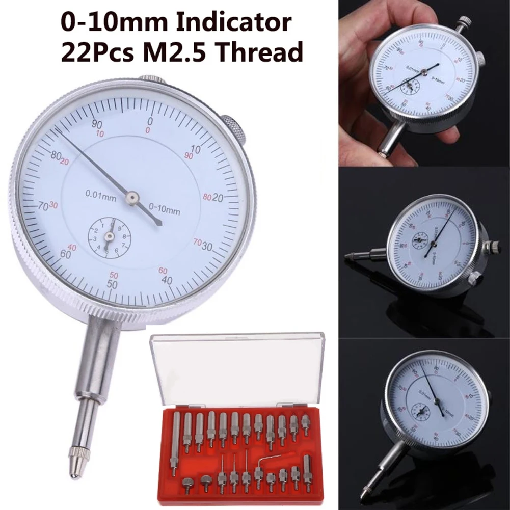 

Test Gauge Dial Indicator 0-10mm 0-90-0 10.6*5.8*4.5cm 4.17*2.3*1.8inch