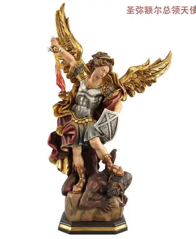 

Antique St. Michael the chief angel Michael the Catholic holy object icamino imported from Italy Art Sculptur Statue