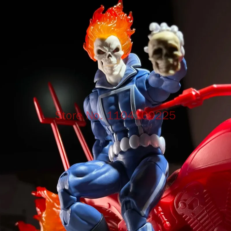 Фото Оригинальная фигурка Marvel Legends Ghost Rider Johnny Blaze с мотоциклом, 6 дюймов, коллекционная модель, игрушка, украшение, подарок №4