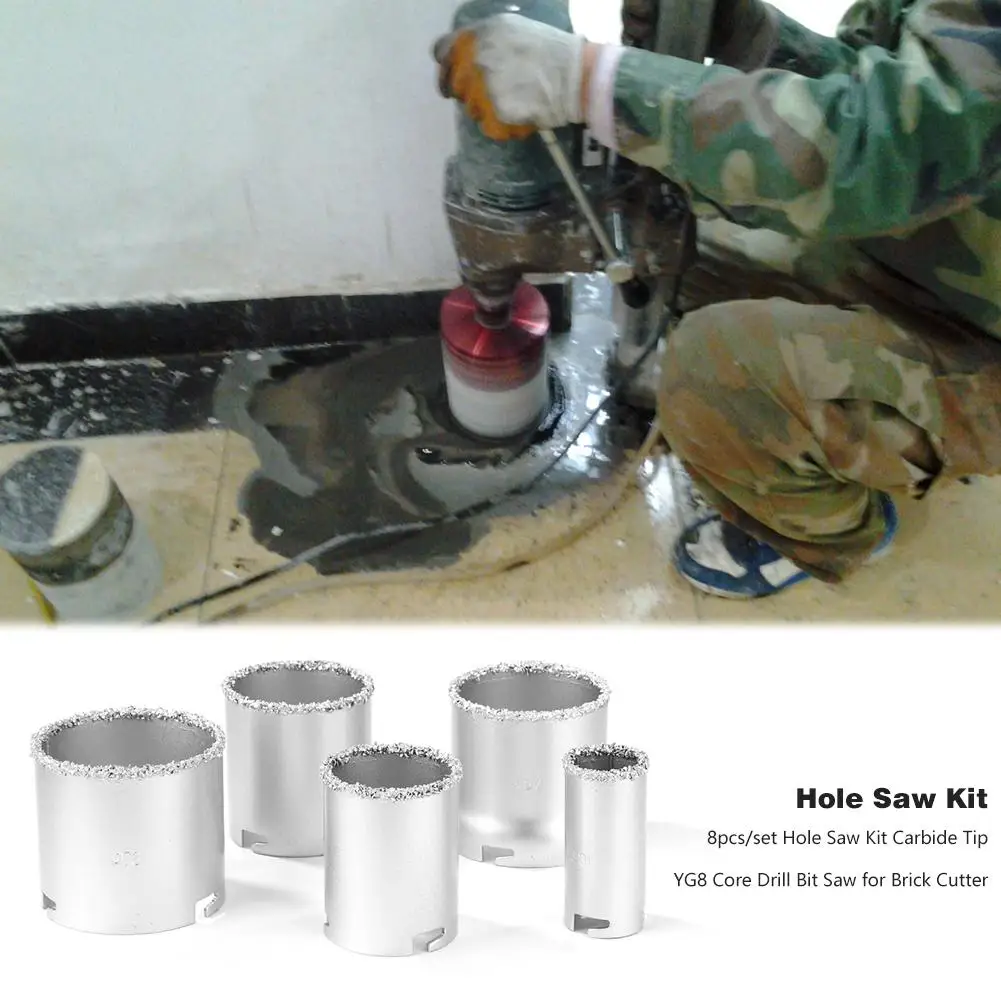 

8pcs Drill Bit Hole Saw Aluminum Alloy Material Strong Adhesiveness for Alloy Stainless Steel Cutter Power Tool Accessories