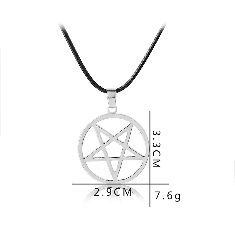 

Five-pointed Star Retro Devil Satan Logo Pentagram Pendant Necklace Movie Hero Character Logo Friends Family Gift Jewelry
