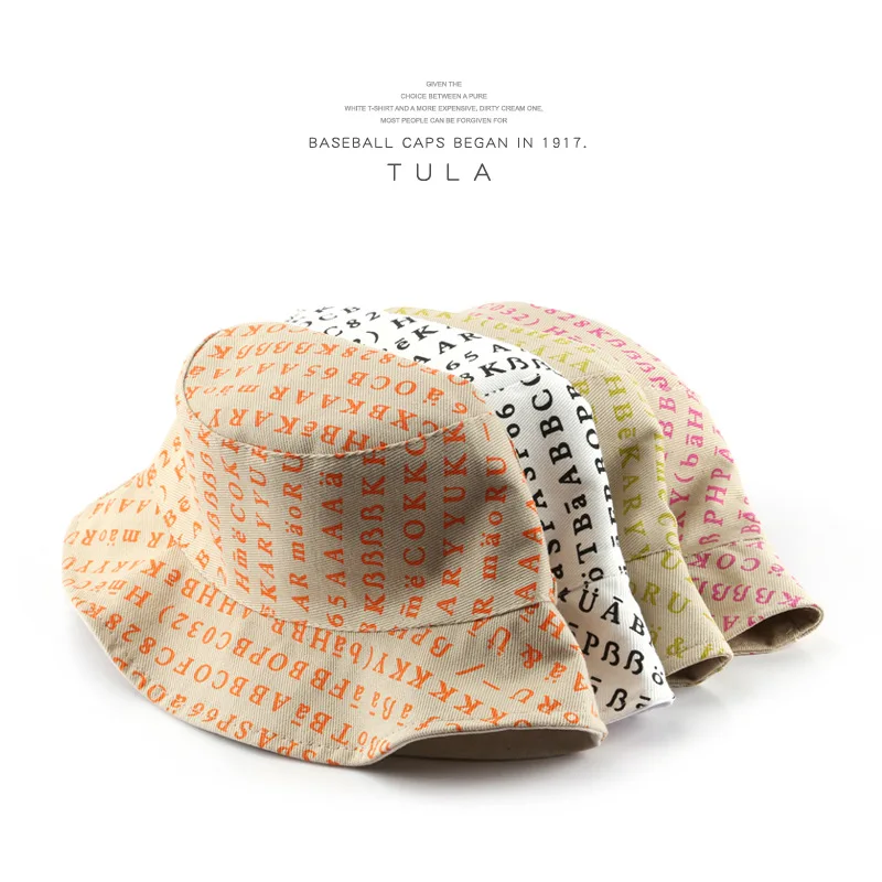 

GQILYYBZ personality brim printing basin hat outdoor sports sunscreen sun hat couple bucket hats men's panama hat