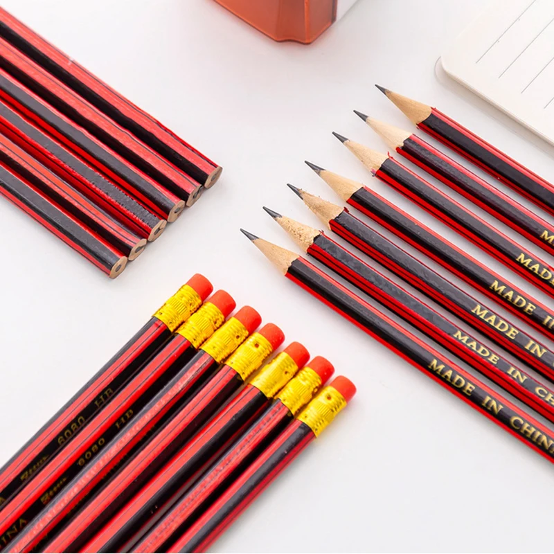 

10Pcs Sketch Pencil Wooden Lead Pencils HB Pencil With Eraser Children Drawing Pencil Non-toxic Safe School Writing Stationery