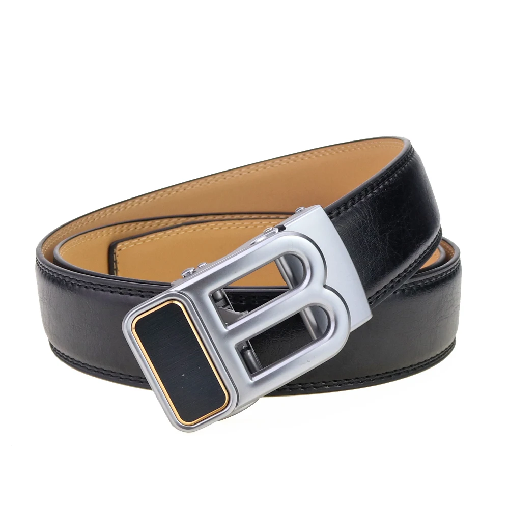 Men's High Quality Letter Automatic Buckle B Buckle Belt For Men Brand Genuine Leather Designer Male Belt Casual