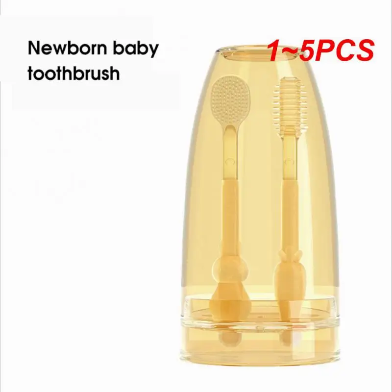 

1~5PCS Baby Toothbrush Silicone Tongue Brush Toddler Oral Cleaner Soft Bristles Deciduous Tongue Coating Cleaner Teeth Brush BPA