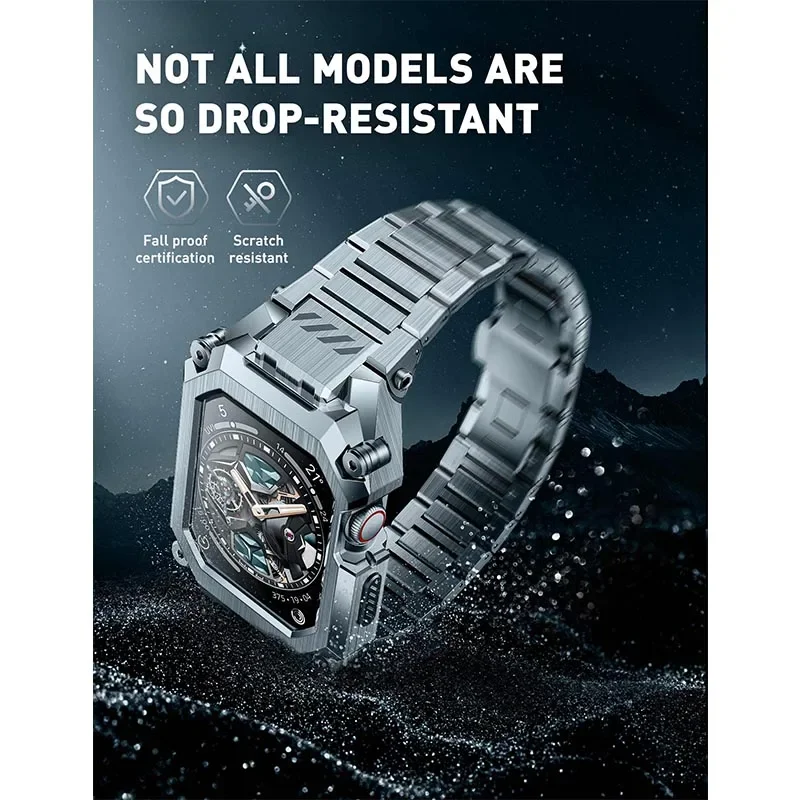 Ремешок SUPCASE для Apple Watch 9/8/7/6/5/4/SE2/SE (45/44 мм) UB Steel Series металлический прочный защитный