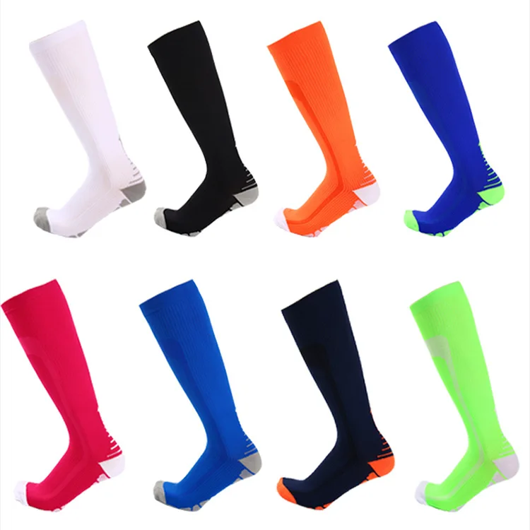 Compression Sports multi-color Gradient Men And Women Long Compression Socks Performance Sock Cycling Hockey Yoga Knee High