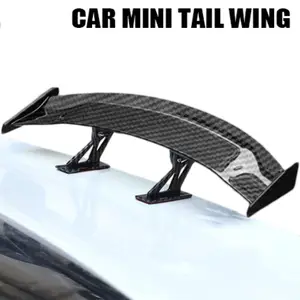 Universal Car Mini Tail Wing Carbon Fiber Look Mini Modified Tail Wings  Model Auto Rear Spoiler Decoration Car Accessories
