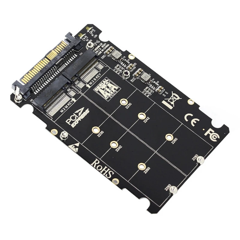 Фото N27R 2 в 1 M.2 NVMe SATA U2PCB M.2 NVME SSD Key M Key B SSD to U.2 SFF-8639 Адаптер PCIe M2 Конвертер Детали настольного компьютера №4