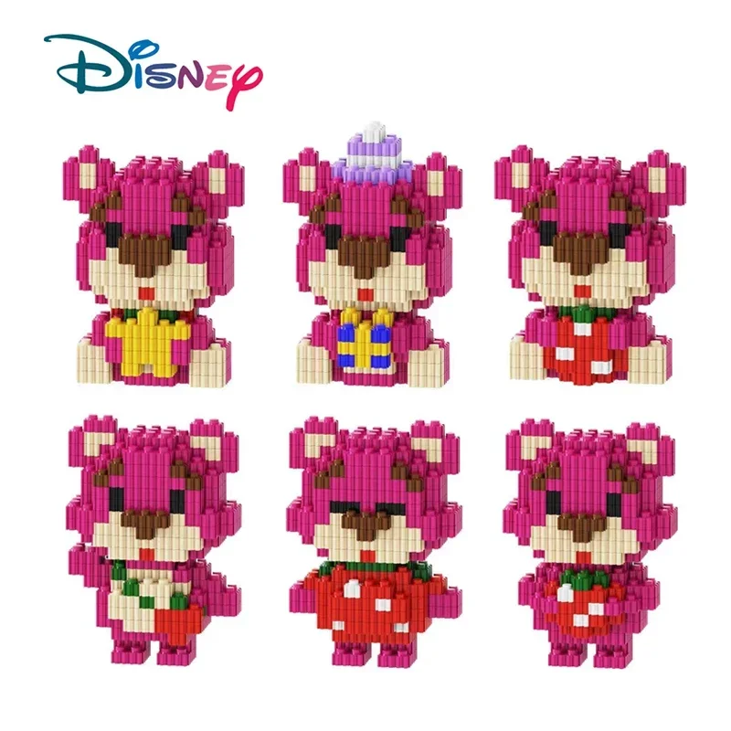 

Disney Anime figure Building Blocks kawaii Strawberry Bear series Granule Assembly Block kids Toys Birthday Holiday Gifts