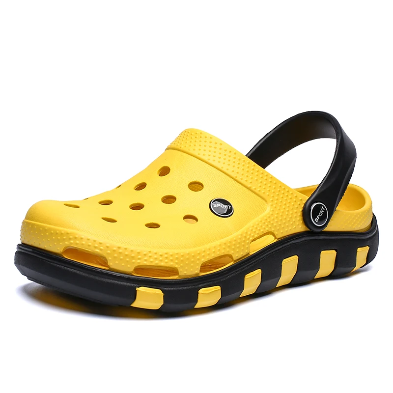 2023 Summer Clogs Outdoor Beach Sandals for Men Women Non-slip Sole Light EVA Casual Slip-on Croc Solid Slippers Nursing Shoes