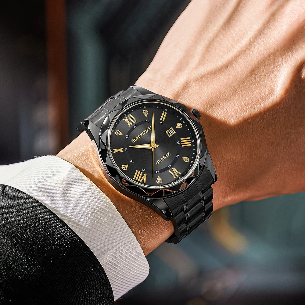 LIGE Мужские модные повседневные кварцевые наручные часы с ремешком из