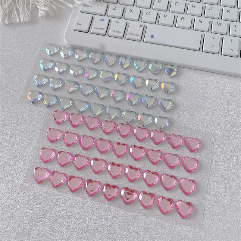 Kawaii Love Diamond Laser красочные хрустальные наклейки Декор модные Y2k Girls мобильный