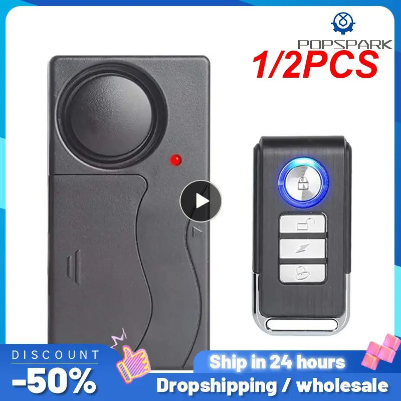 

1/2PCS Anchtek Anti-Theft Bike Alarm Waterproof Wireless Remote Control Alarm Vibration Sensor Warning System Alarma Moto