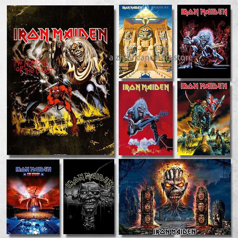 Знаменитая Рок-Группа Iron Maiden Music Коллекция альбомов обложки картина настенная