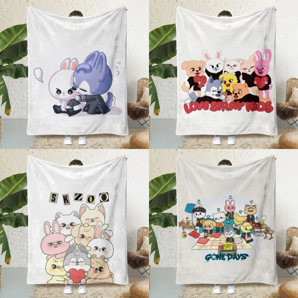 Милое одеяло с принтом Kpop Stray K-Kids S-Skzoos одеяла для пикника теплое мягкое и удобное