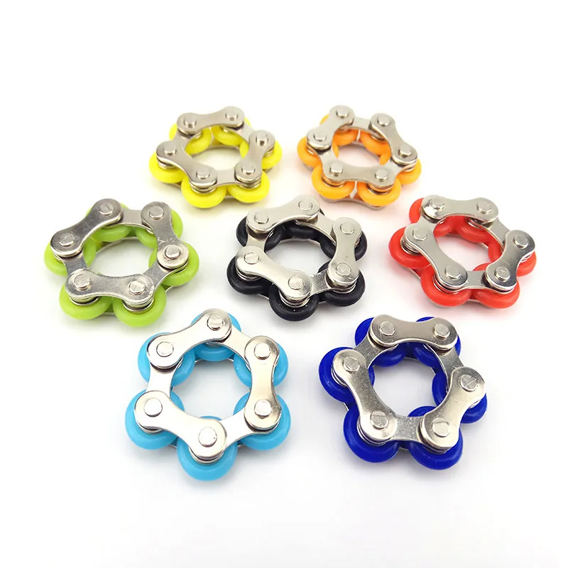 

Roller Chain Fidget Decompression Finger Anti Stress Toys For Kids Adults Autisme Awareness Brinquedos Para Alívio Do Estresse