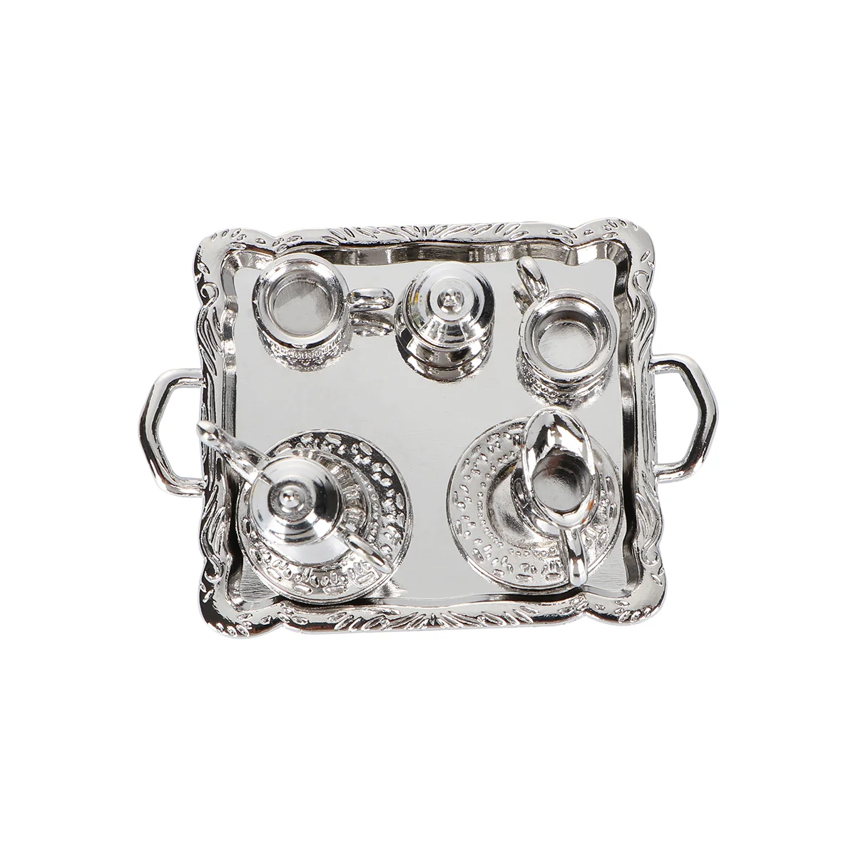 1 комплект мини-сценная модель из сплава миниатюрная чайная посуда настольный