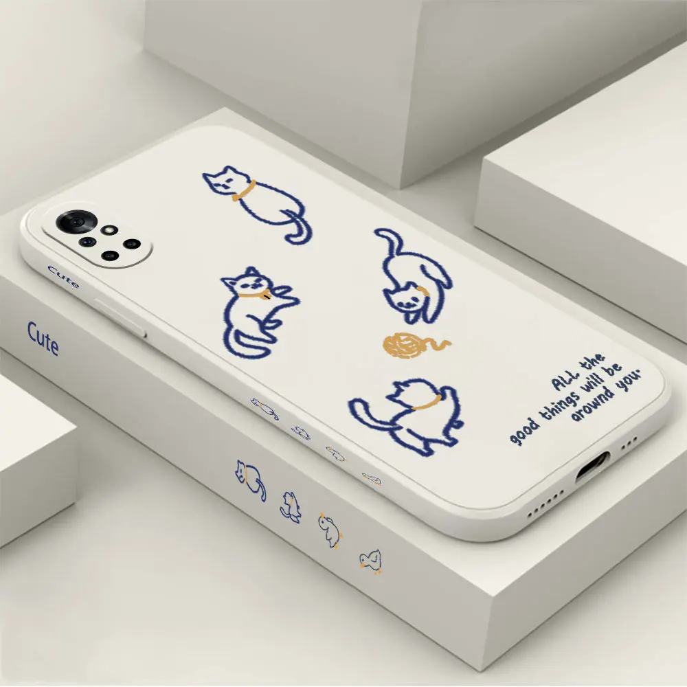 

Line Animals Phone Case For Huawei NOVA 10 10SE 9SE 8 8SE 7 7SE 6 6SE 5 5I 4 3 3I 2 2S PRO PLUS 4G 5G Cover Funda Cqoue Shell