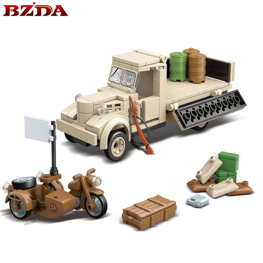 

BZDA WW2 Military Second World War Building Blocks Nissan 180 Truck Japanese Transport Vehicle Bricks Kids Toys Birthday Gifts