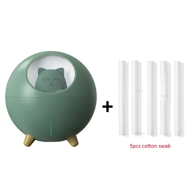 Pet Air Humidifier 220ml Planet Cat Ultrasonic Cool Mist Aroma Air Oil Diffuser Romantic Color LED Lamp USB Humidificador