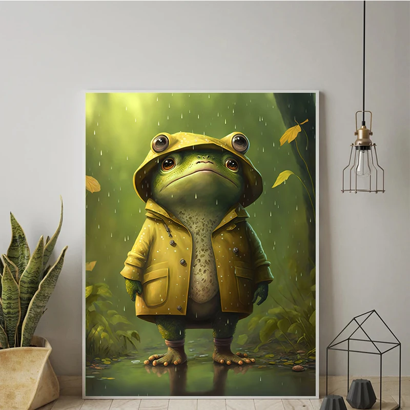 Современный Стиль Холст С Принтом будь Счастливой Лягушкой Настенное Искусство