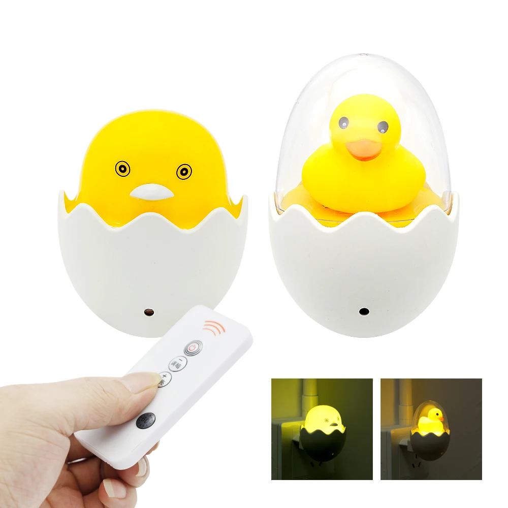

Yellow Duck LED Night Light Dimmable Remote Control Timiing Lamp EU Plug Wall Socket AC 110V 220V for Home Bedroom Children Gift